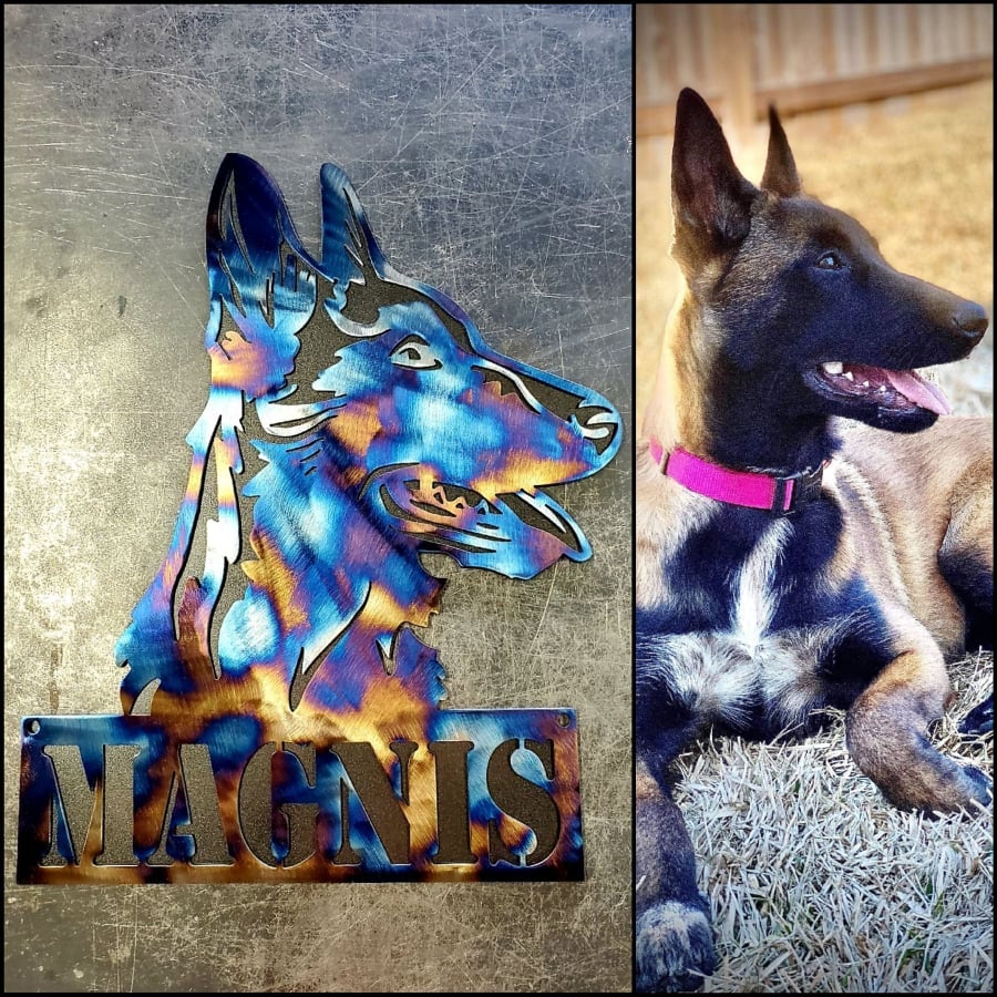 Custom dog metal art example by Elite Metalworking