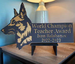 German Shepherd teacher award by Elite Metalworking