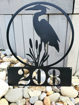 Blue Heron Personalized Metal Sign