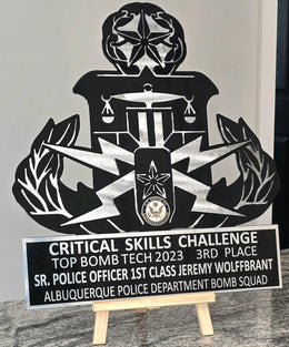 Critical Skills Challenge police plaque by Elite Metalworking