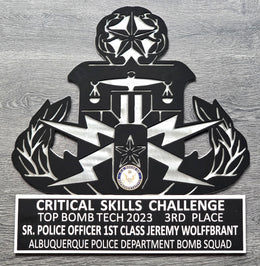 Critical Skills Challenge police recognition plaque by Elite Metalworking