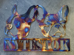 Personalized multi-dog name artwork by Elite Metalworking