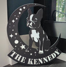 Boston Terrier "On The Moon" Metal Art
