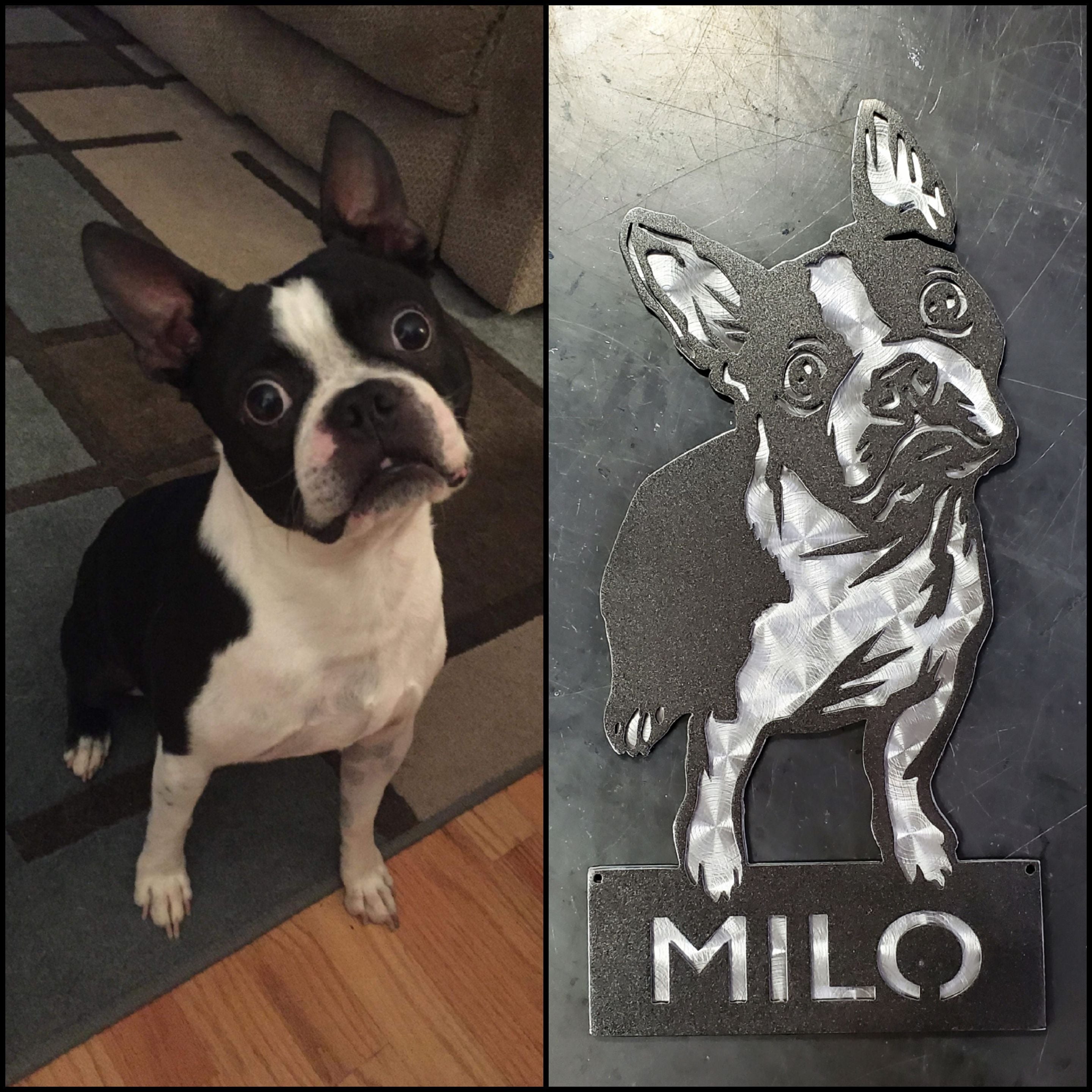 Custom dog metal art example by Elite Metalworking