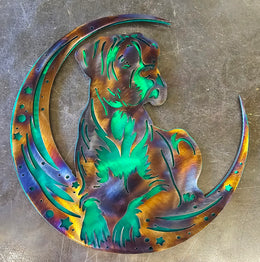 Boxer Moon Metal Wall Art