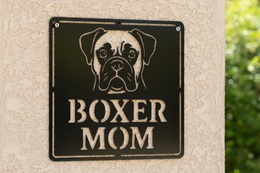 Boxer Mom Metal Wall Art