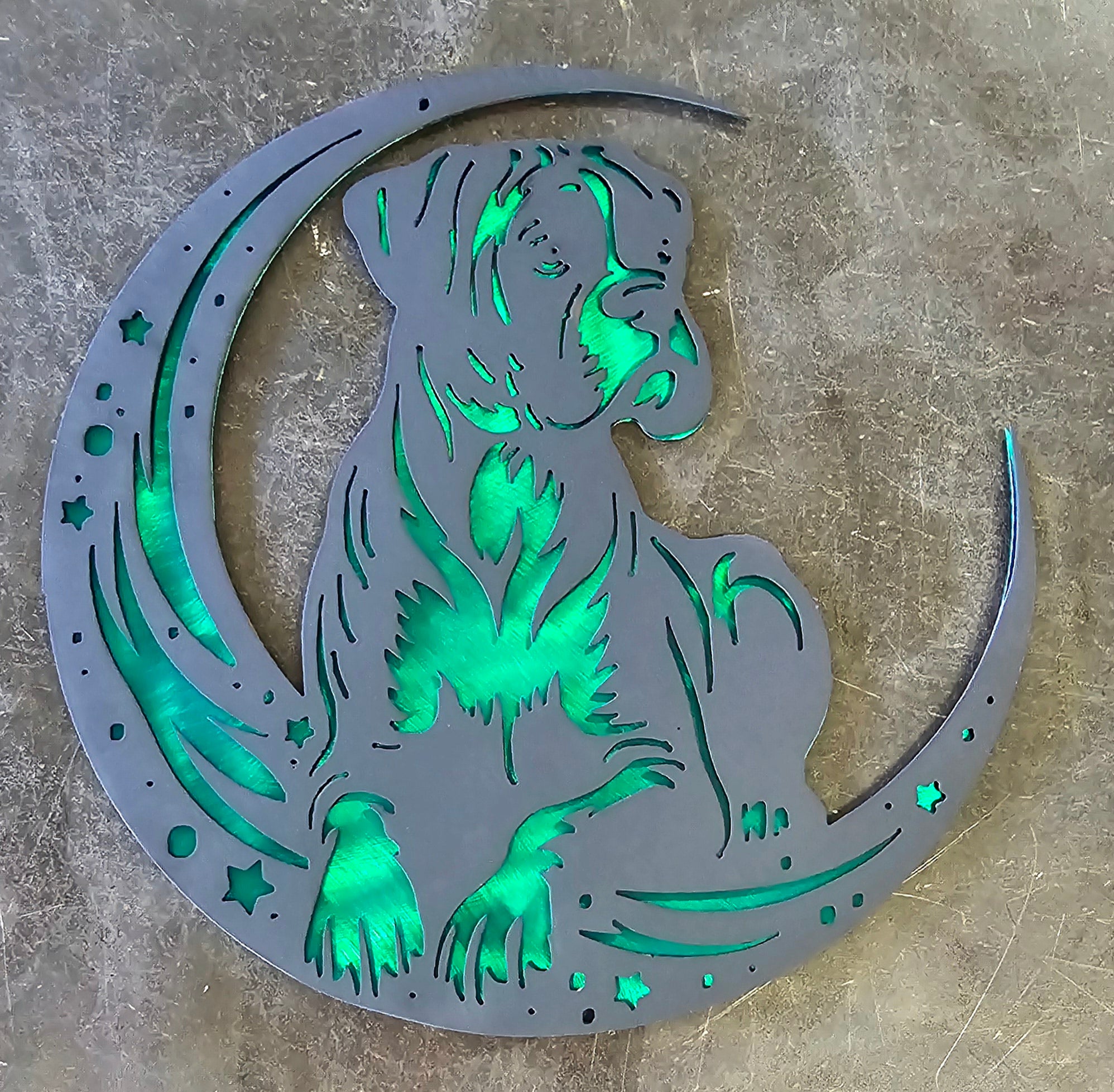 Boxer "On The Moon" Metal Art