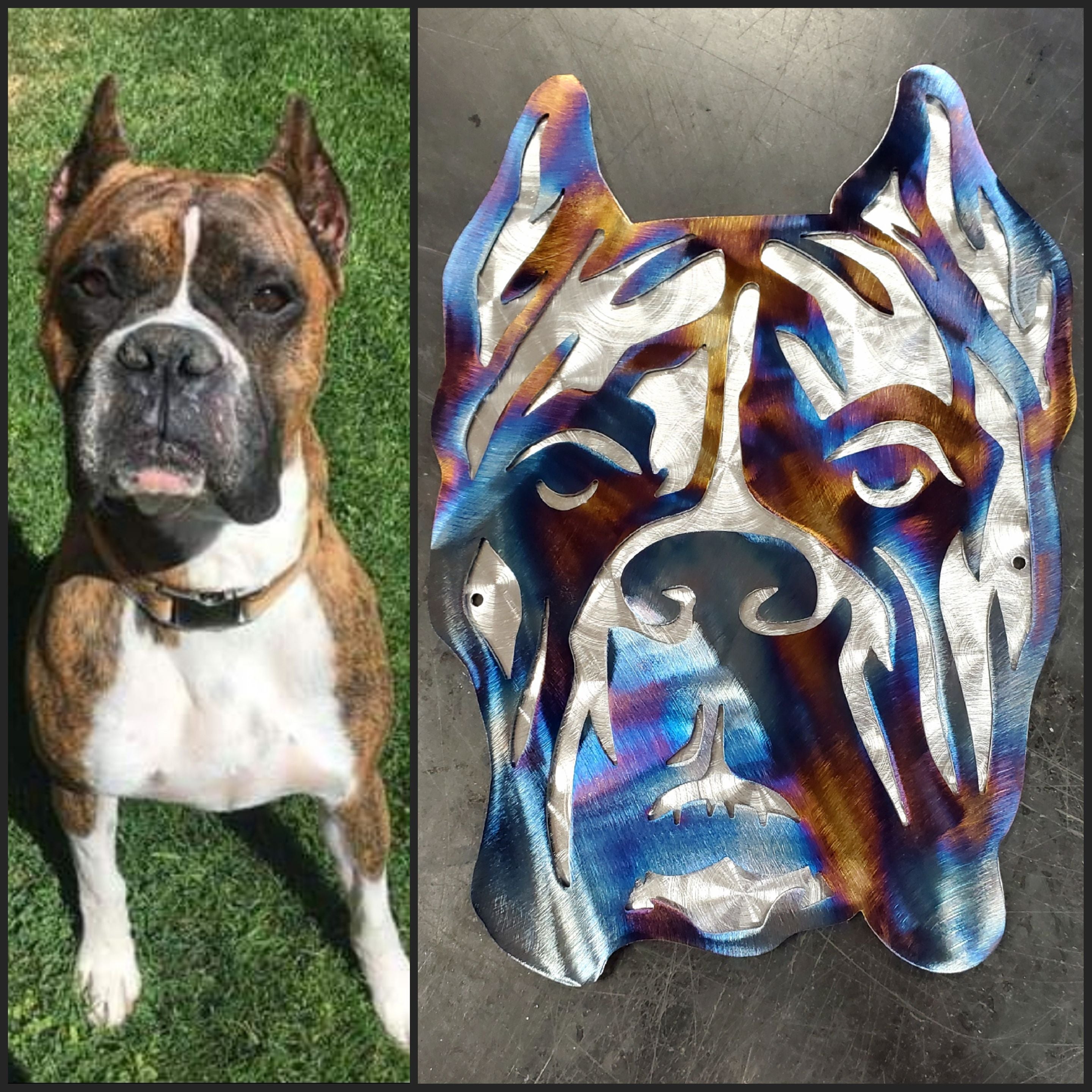 Custom dog metal art example by Elite Metalworking