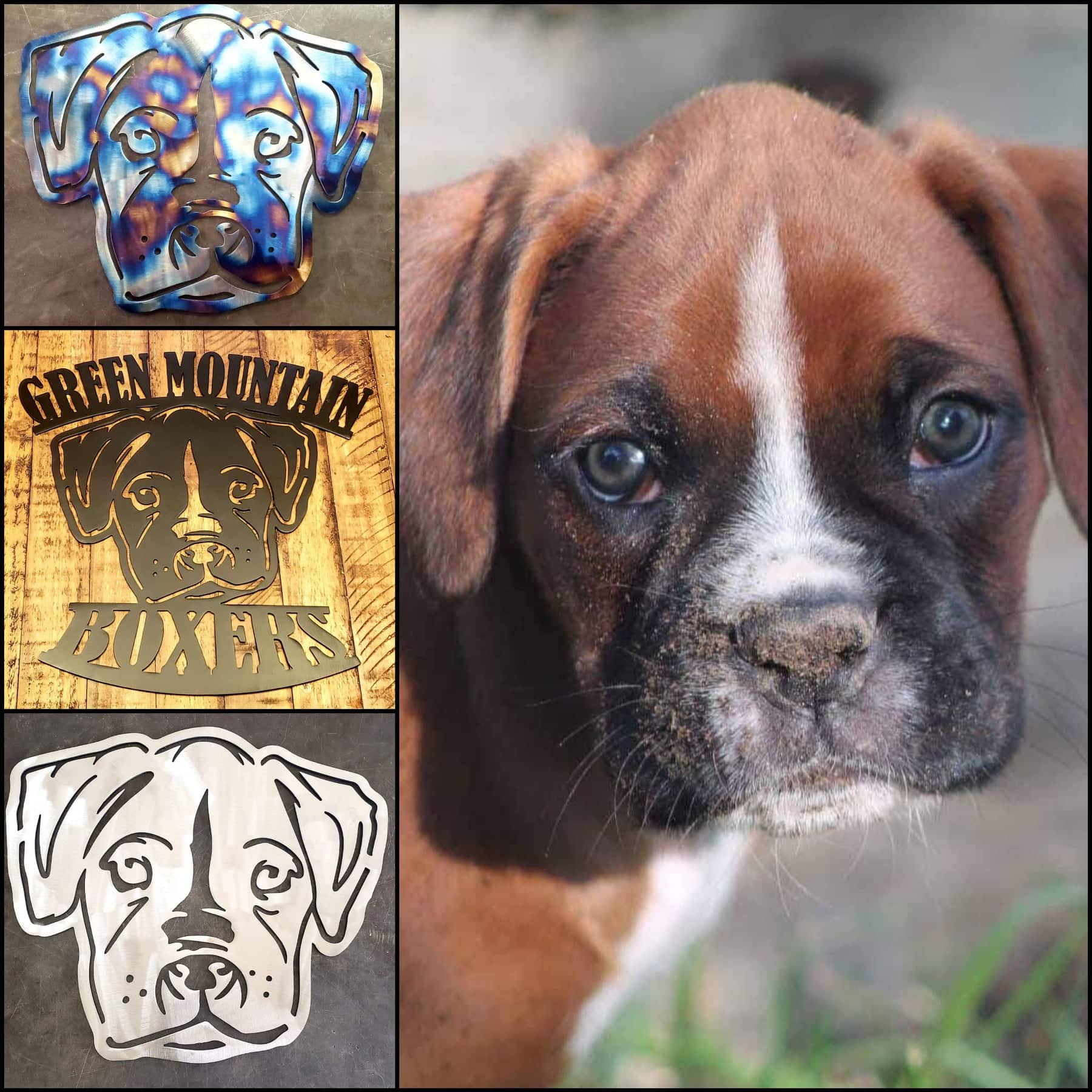 Custom dog metal art example by Elite Metalworking