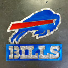 Powder coated sports team metal artwork by Elite Metalworking