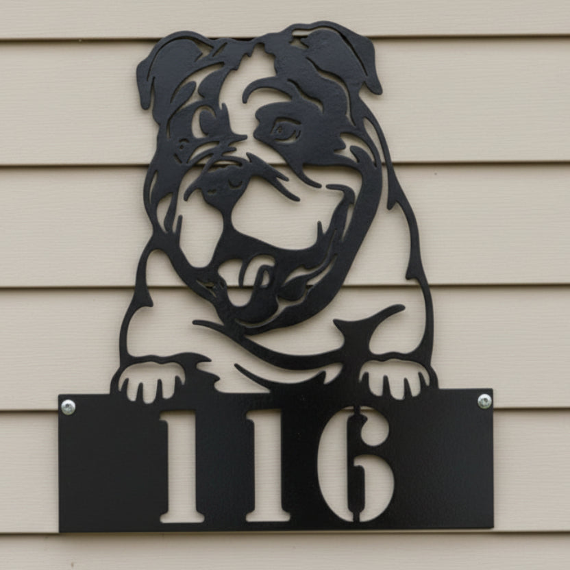 Bulldog Address & Name Sign #5