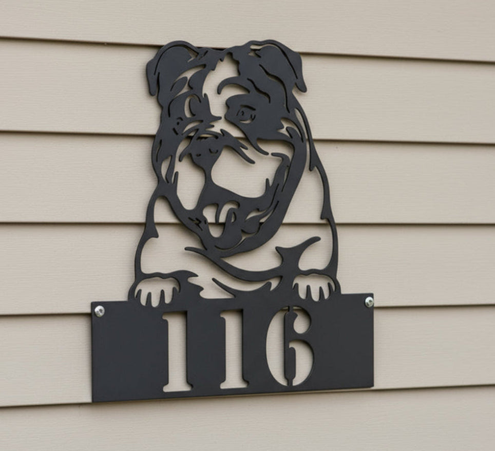 Bulldog #6 Address & Name Sign