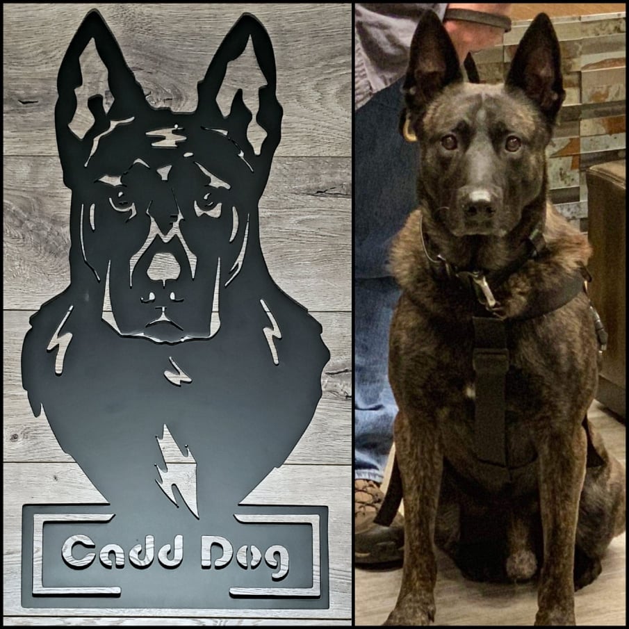 Custom dog metal art example by Elite Metalworking