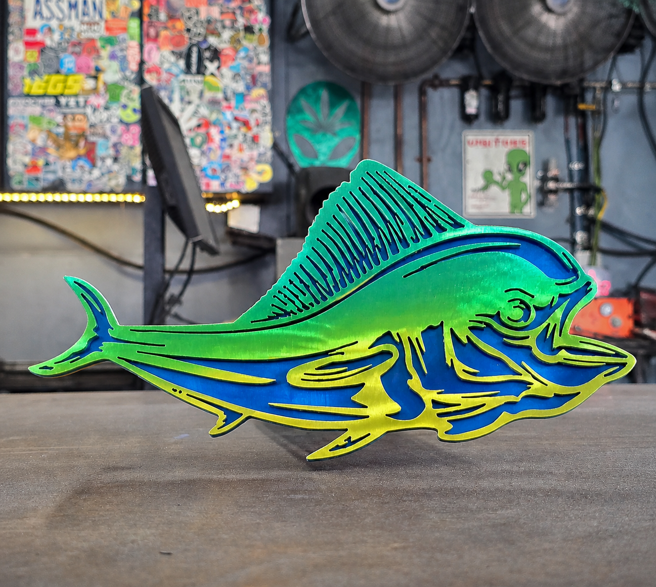Mahi Mahi Metal Hitch Cover