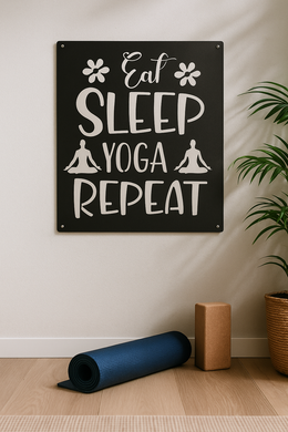 Eat Sleep Yoga Metal Wall Art