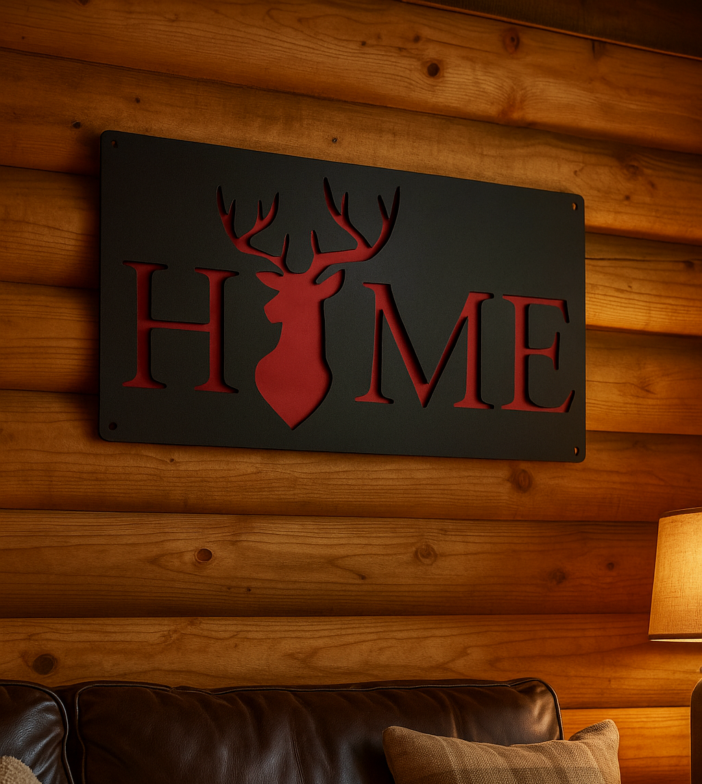 Deer 'Home' Metal Art