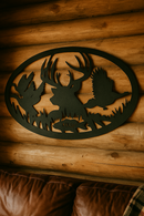 Hunting & Fishing Scene Metal Art