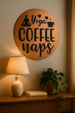 Yoga & Coffee Metal Wall Art