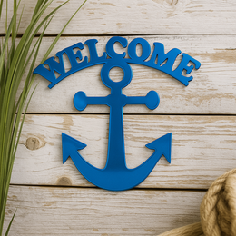 Anchor Welcome Metal Wall Art