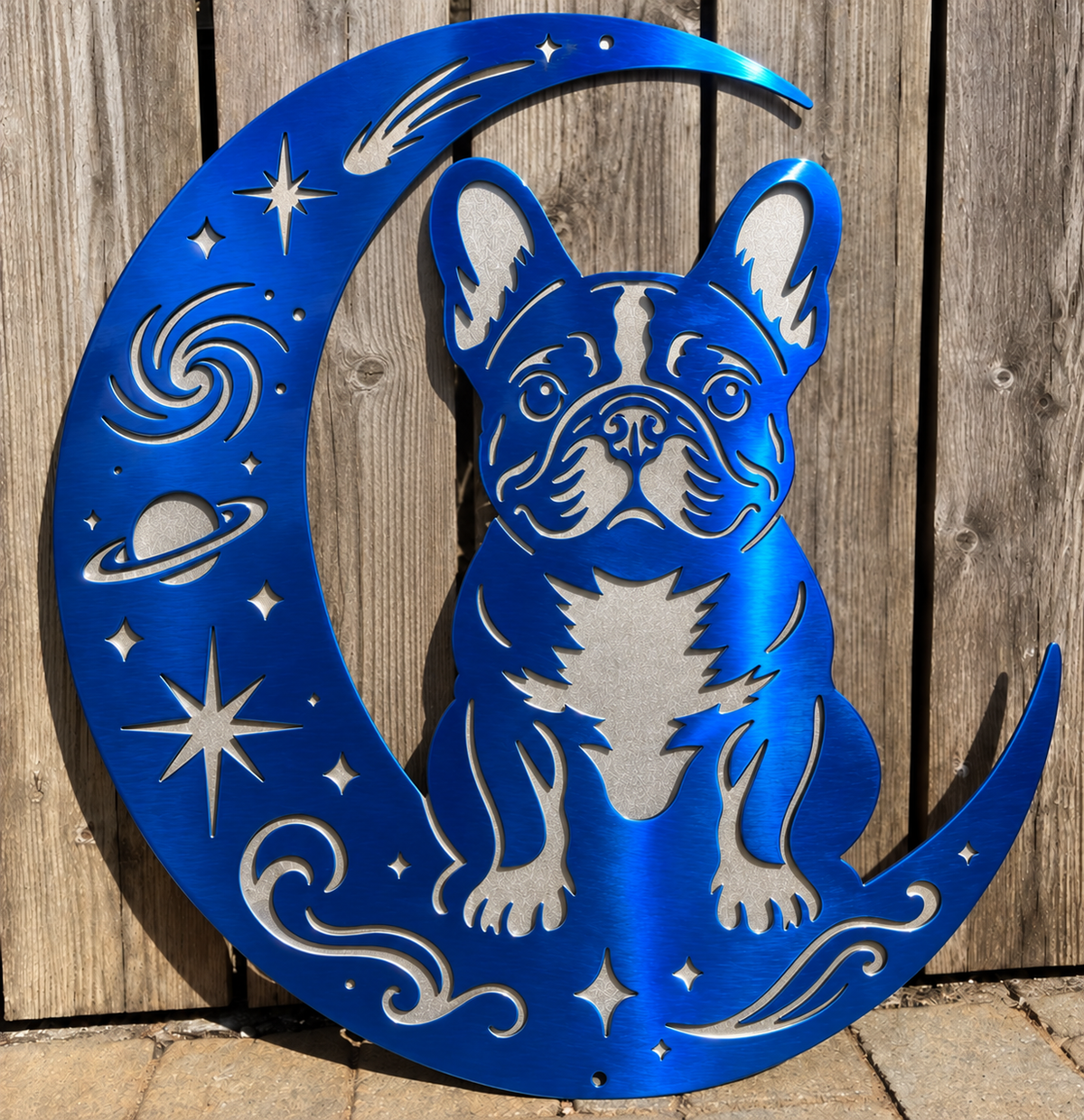 French Bulldog Moon Metal Wall Art #2