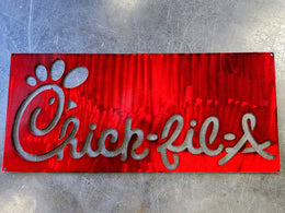 Red Chick-fil-A lettering by Elite Metalworking
