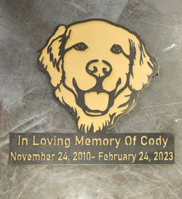 Cody dog memorial plaque by Elite Metalworking
