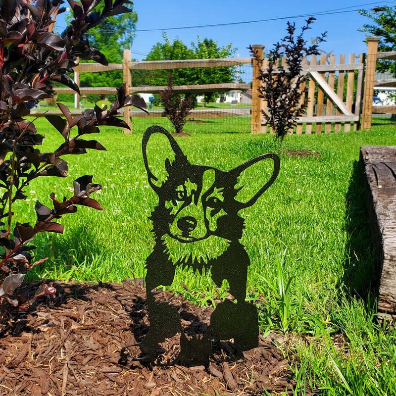 Corgi Docked Tail Garden Metal Art