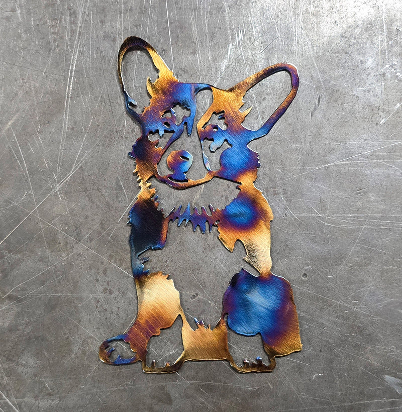 Corgi Docked Tail Metal Art