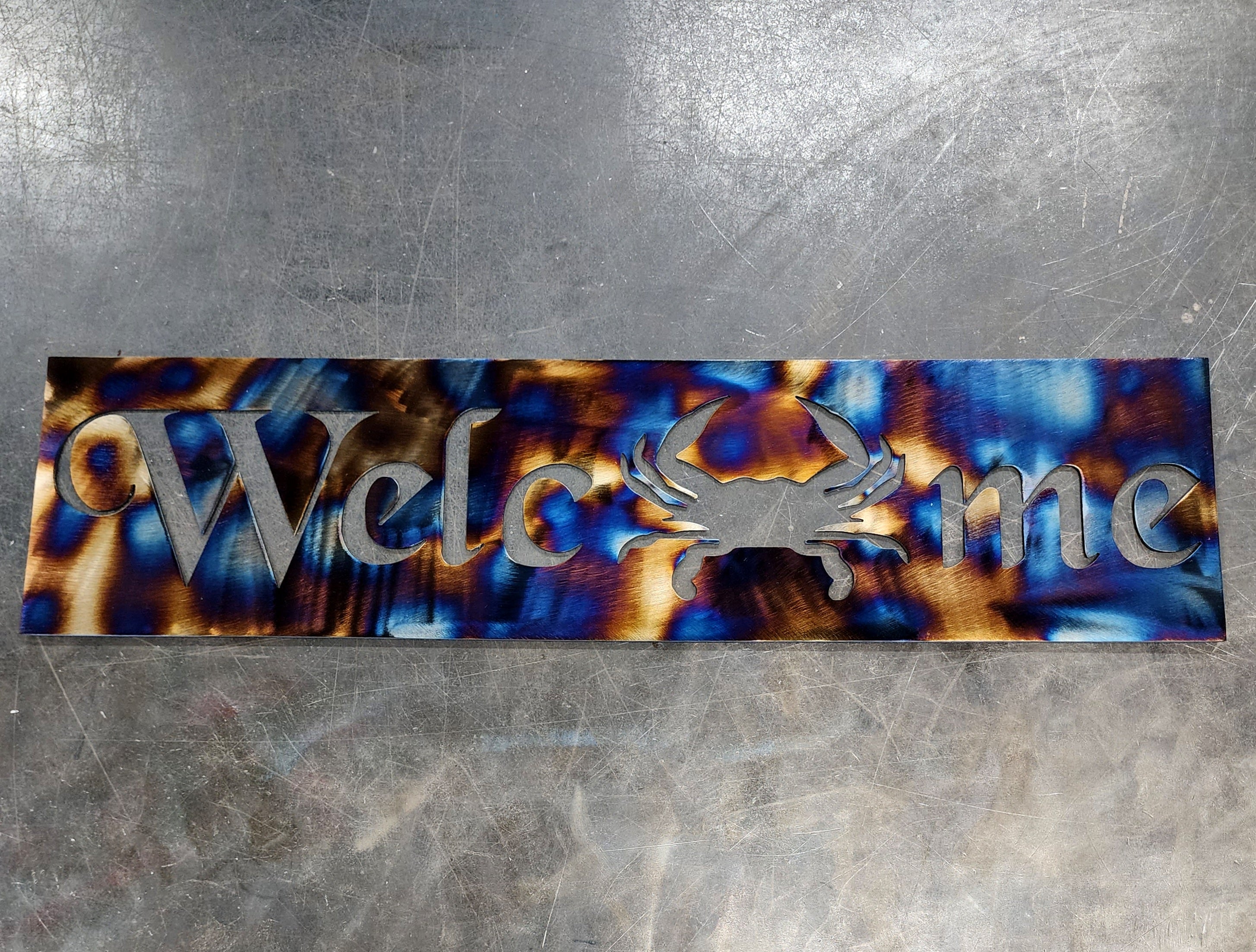 Blue Crab Welcome Sign