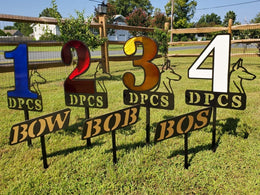 Numbered dog sport garden stakes by Elite Metalworking
