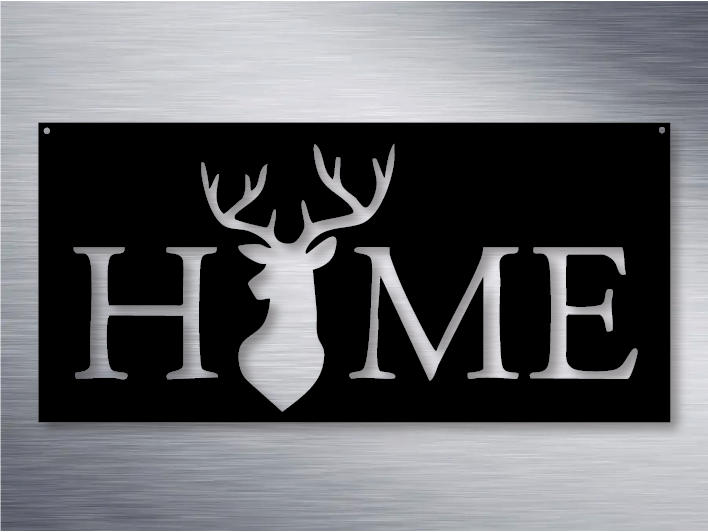 Deer 'Home' Metal Art