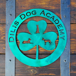 Dog academy shamrock logo by Elite Metalworking