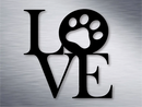 Dog Paw Love Metal Art