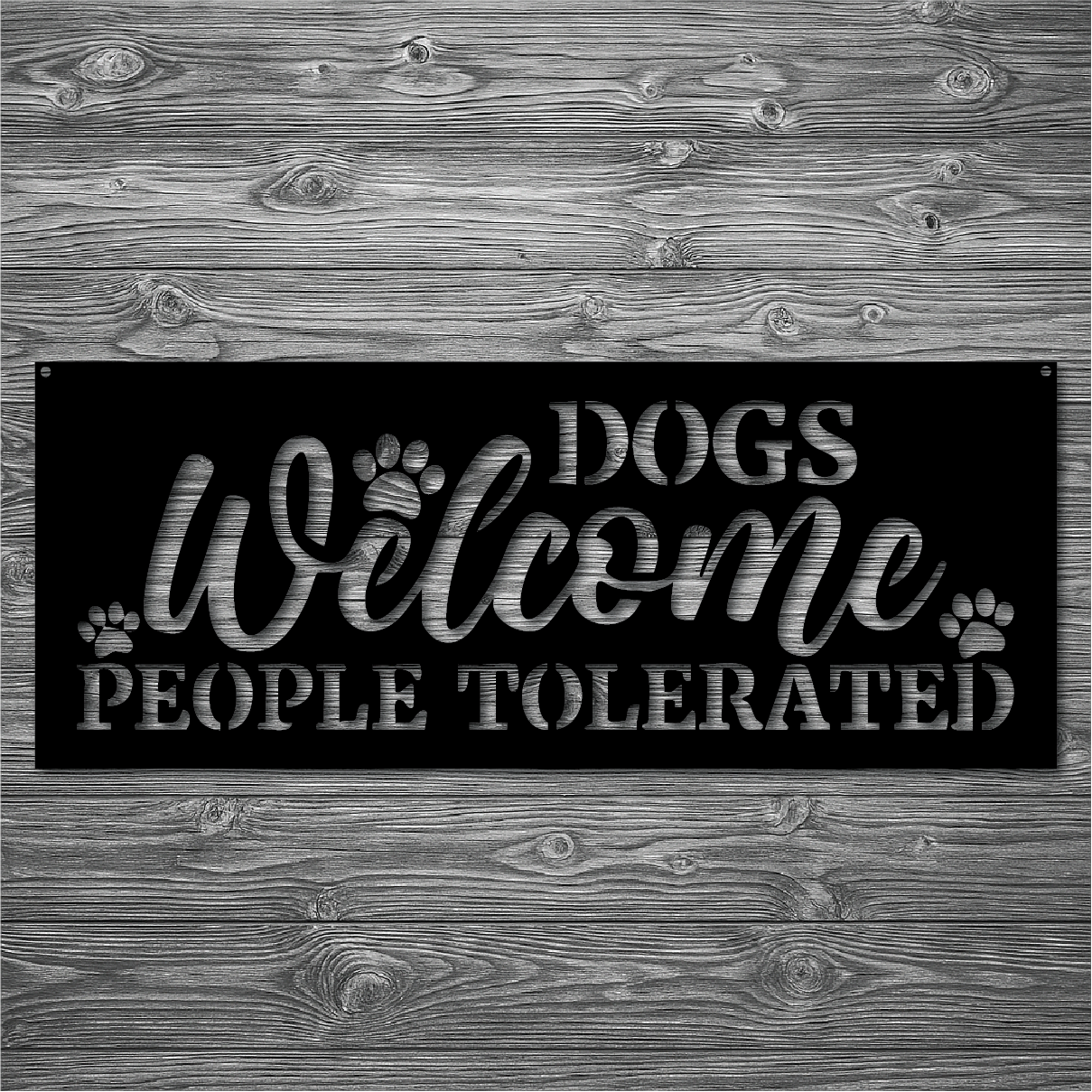 Dogs Welcome Metal Art Sign