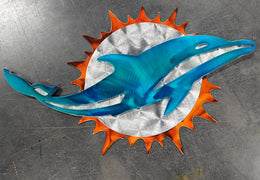 Powder coated sports team metal artwork by Elite Metalworking