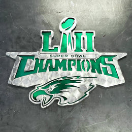 Powder coated sports team metal artwork by Elite Metalworking