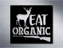 Deer 'Eat Organic" Metal Art