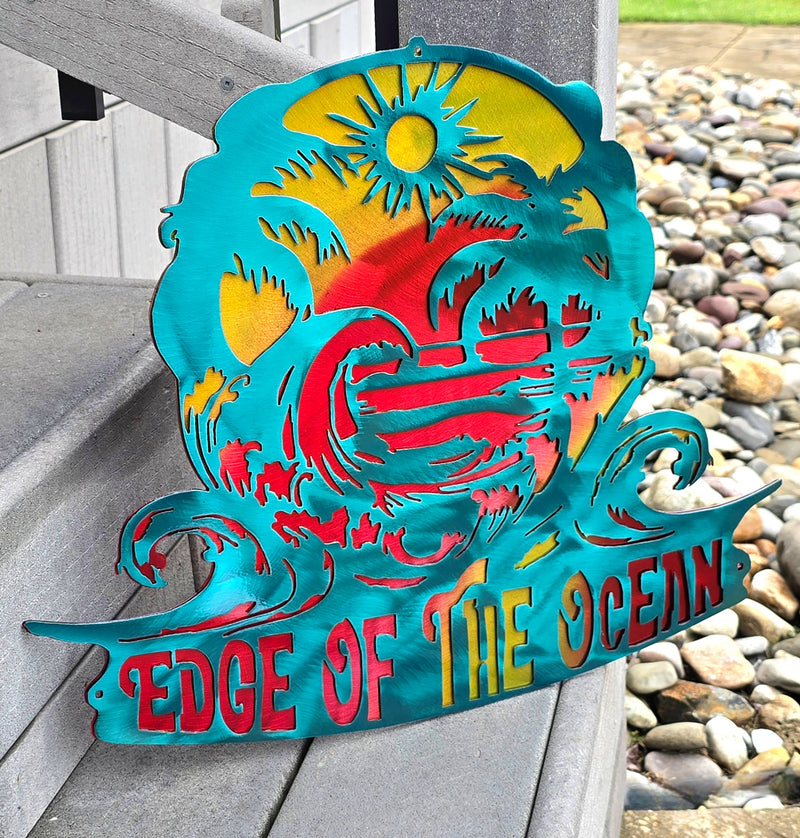 Stick Figure "Edge Of The Ocean" Metal Art