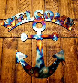 Anchor Welcome Metal Wall Art