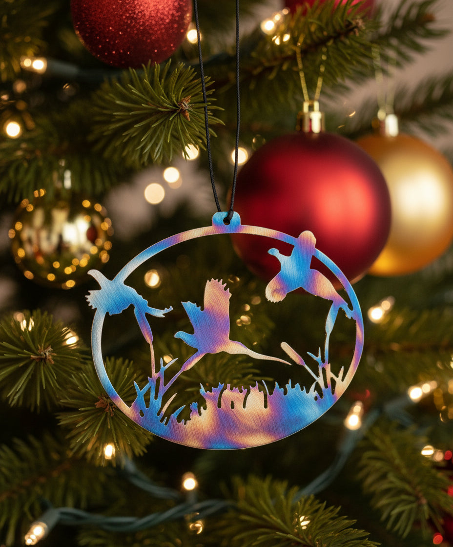 Pheasants Flushing Ornament