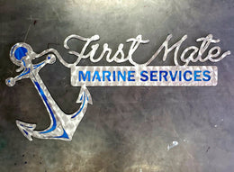 First Mate Marine Services anchor lettering by Elite Metalworking