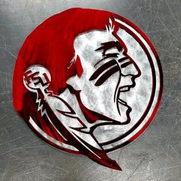 Powder coated sports team metal artwork by Elite Metalworking