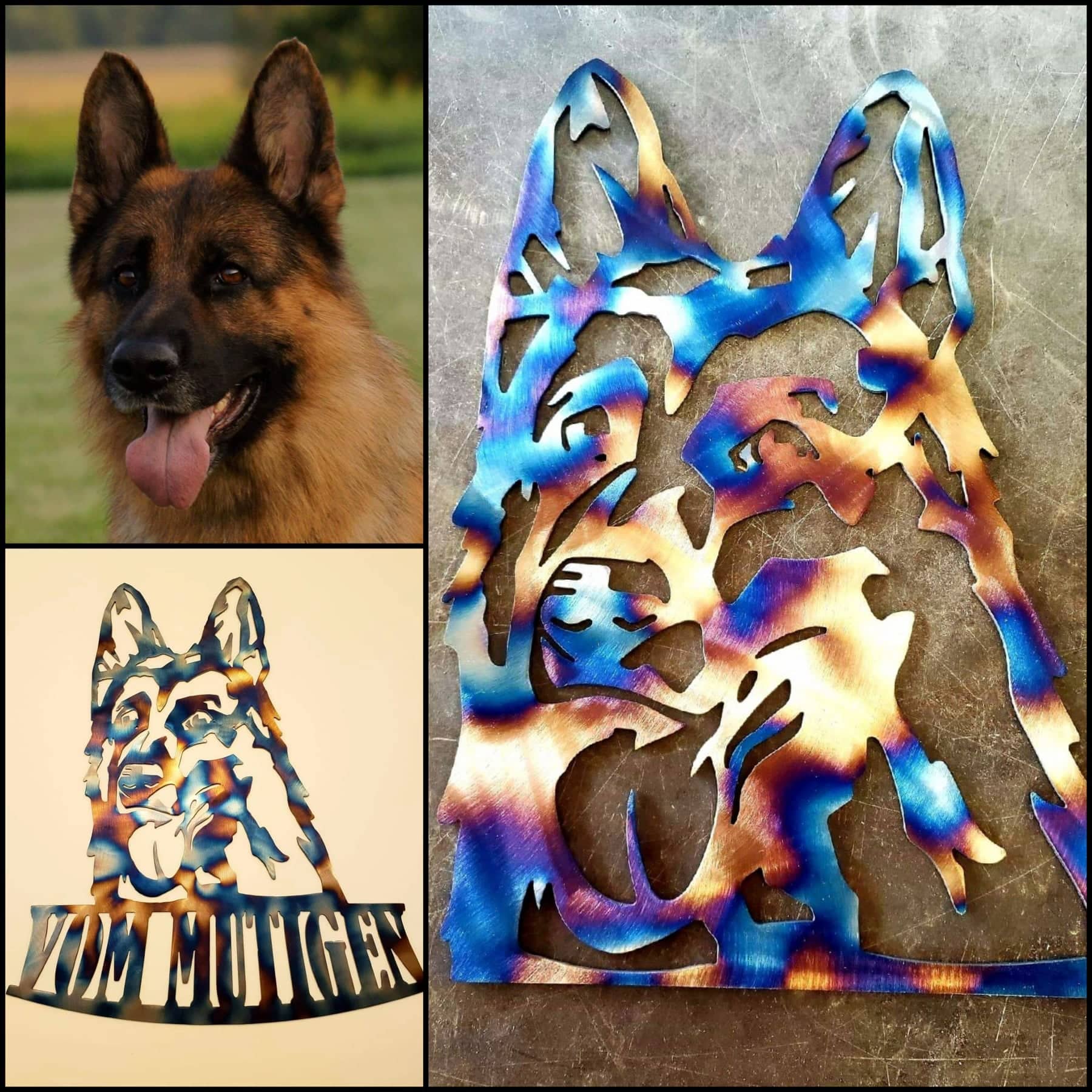 Custom dog metal art example by Elite Metalworking