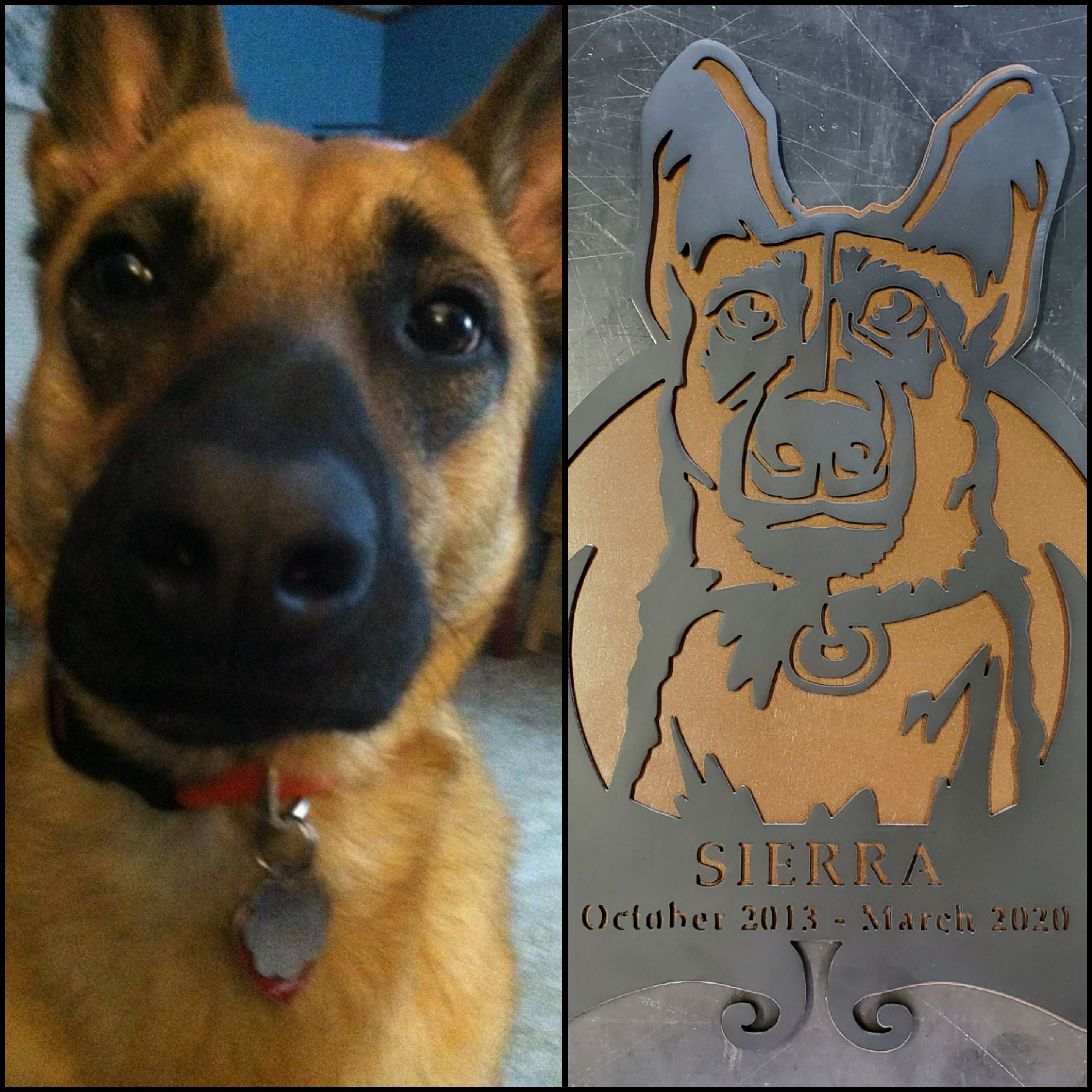 Custom dog metal art example by Elite Metalworking