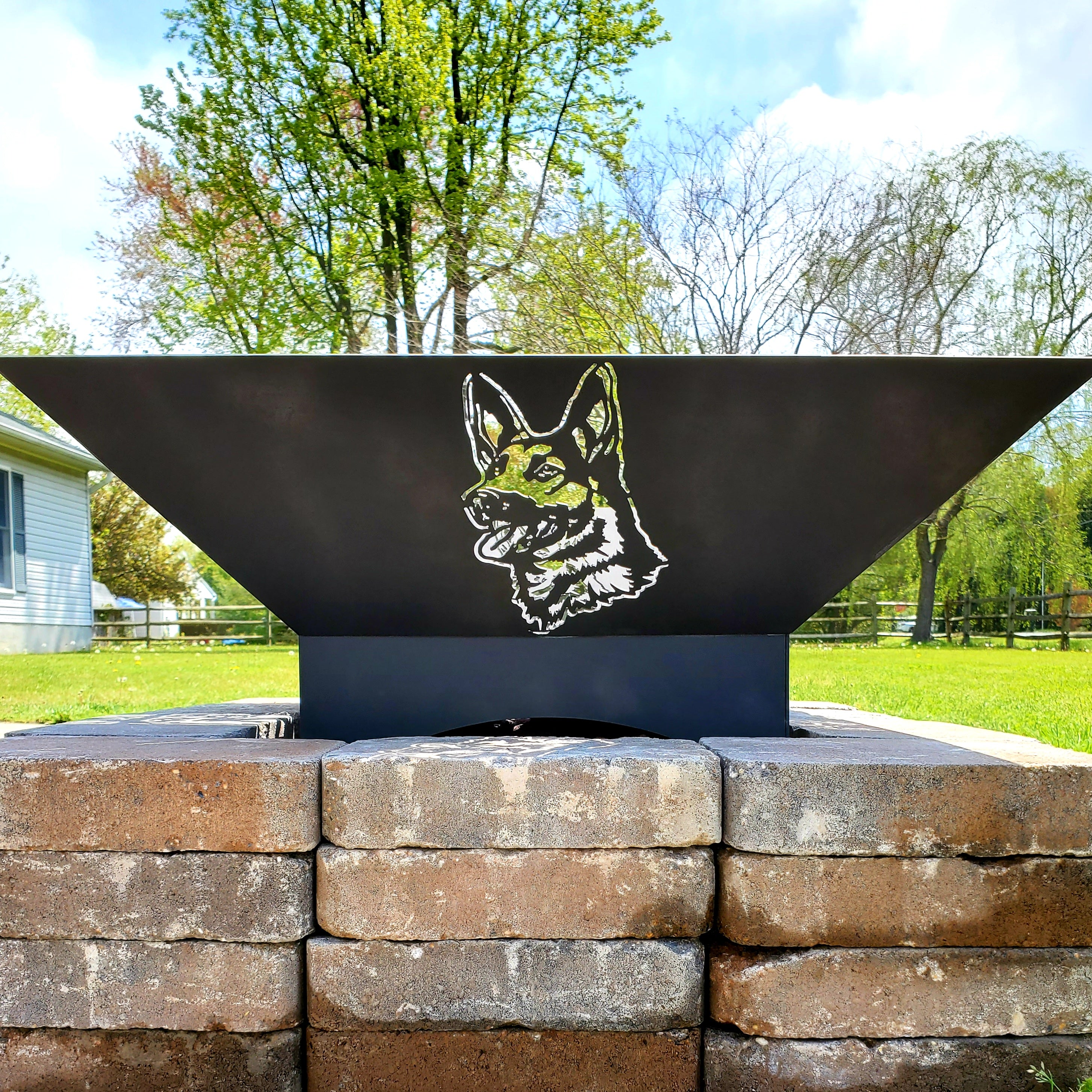 German Shepherd #1- Fire Pit Side Design