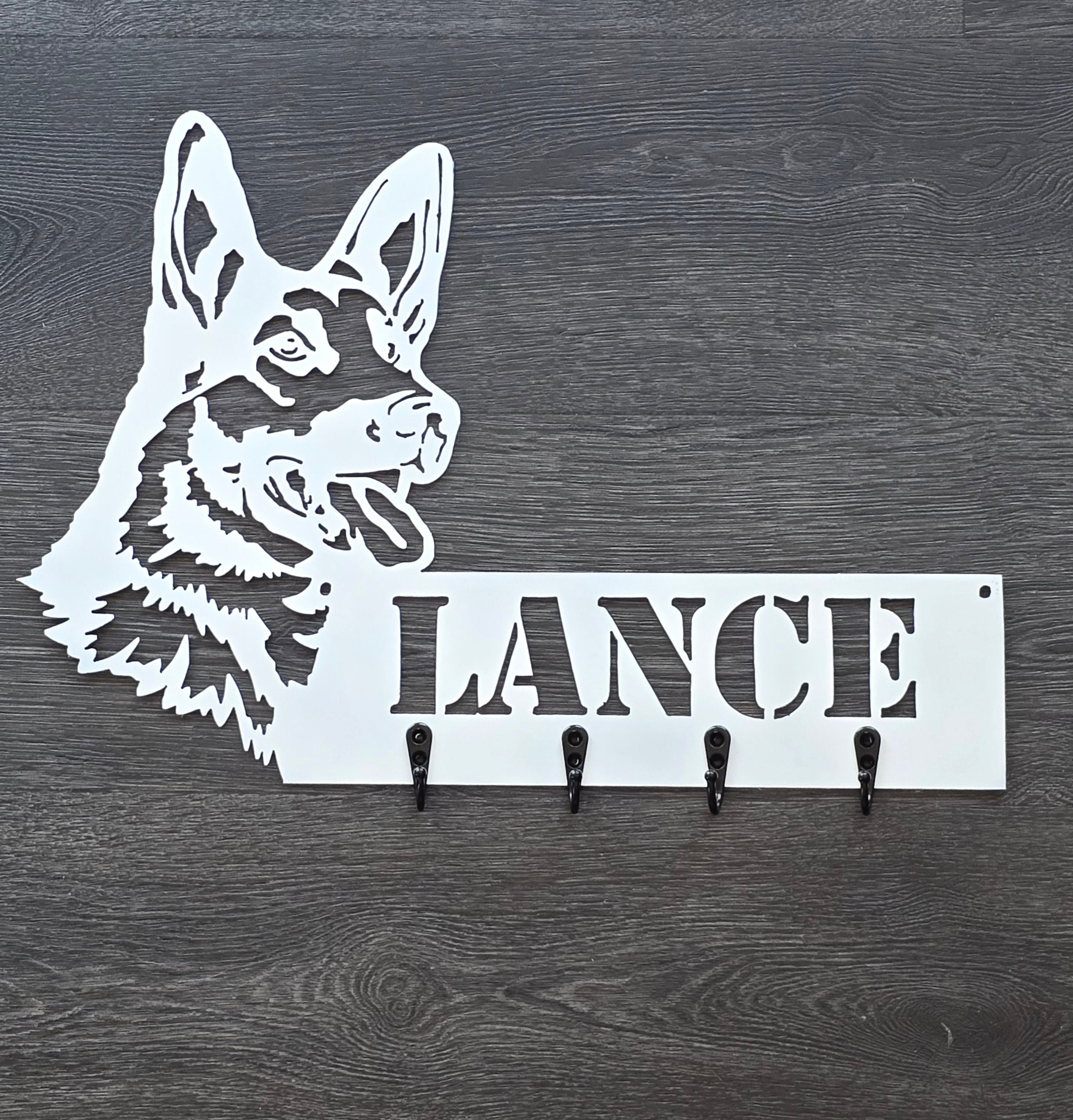 German Shepherd Personalized Key & Leash Hanger