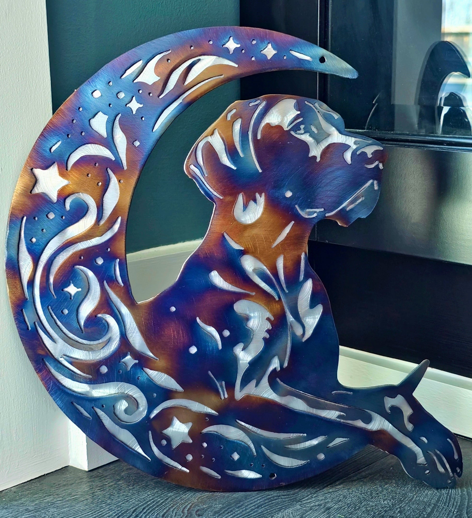 German Shorthaired Pointer "On The Moon" Metal Art