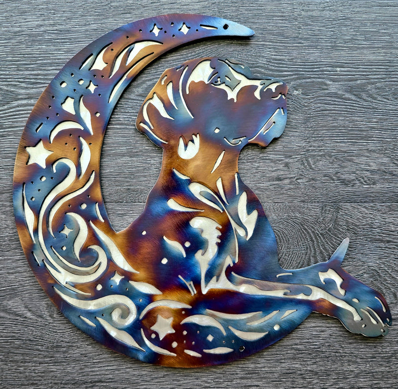 German Shorthaired Pointer "On The Moon" Metal Art