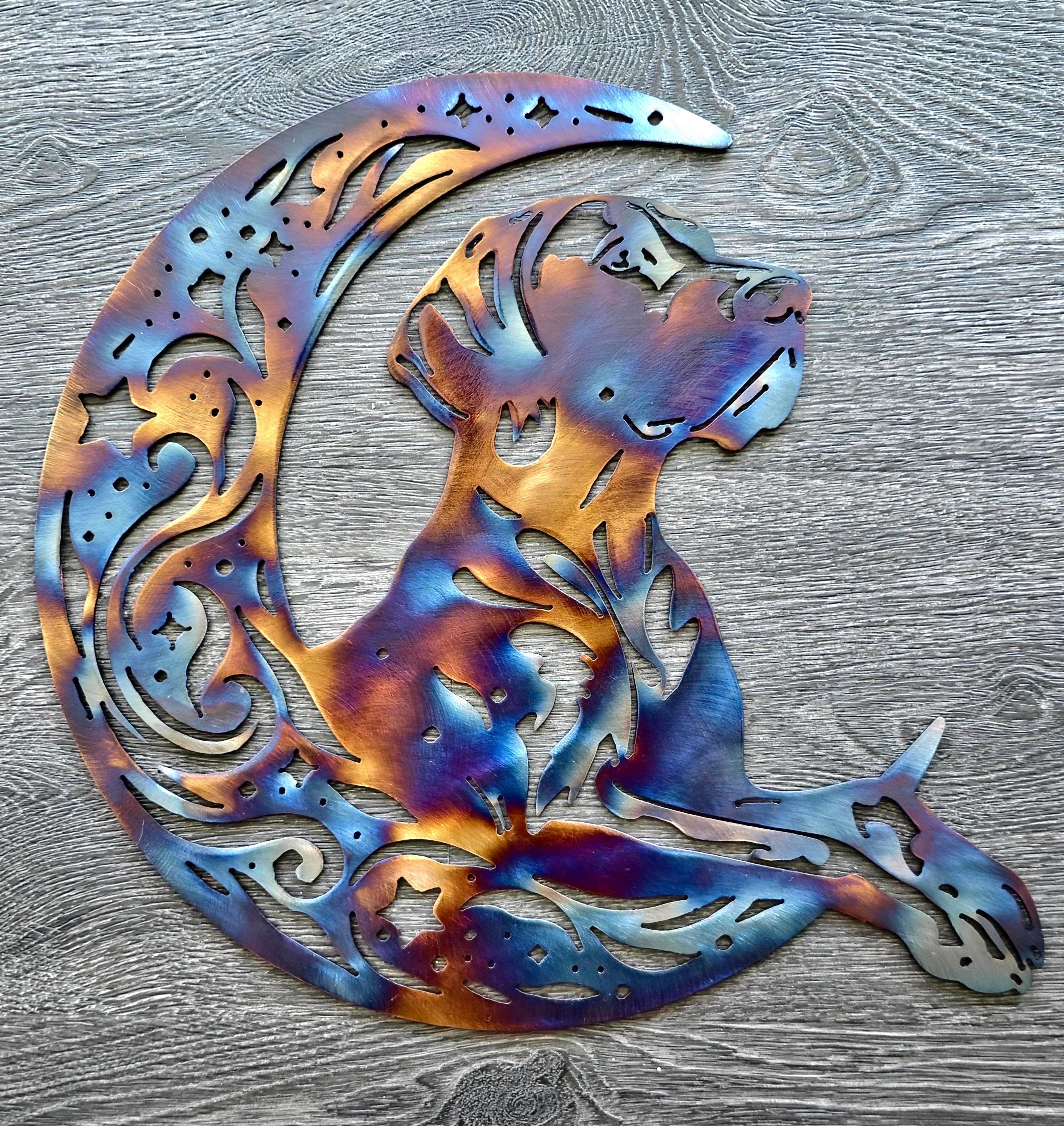 German Shorthaired Pointer "On The Moon" Metal Art