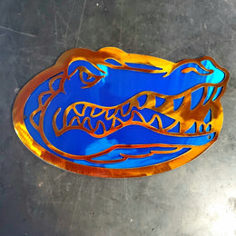 Powder coated sports team metal artwork by Elite Metalworking